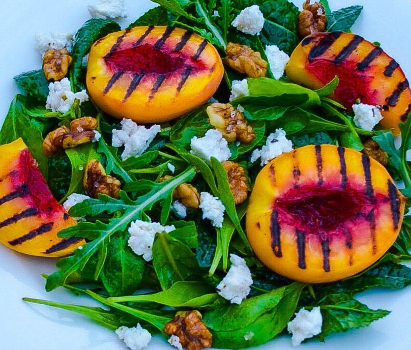 Grilled Peach, Feta & Walnut Salad