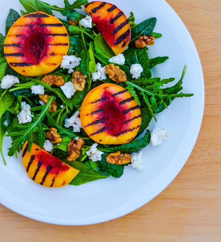 Grilled Peach, Feta & Walnut Salad